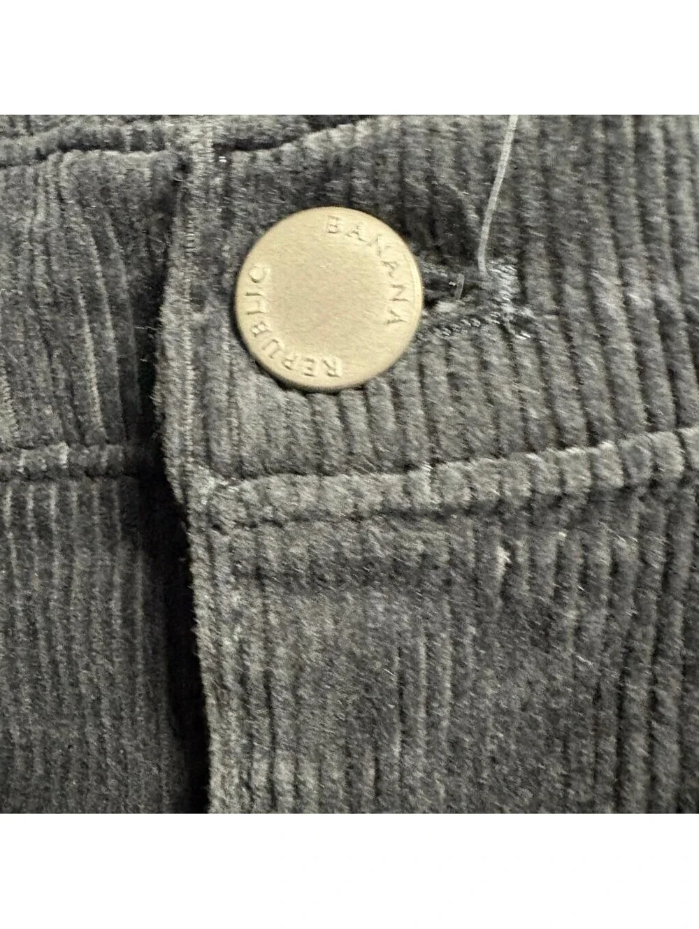 Banana Republic Corduroy Pants Womens 29 Charcoal Gray High Rise Straight Leg